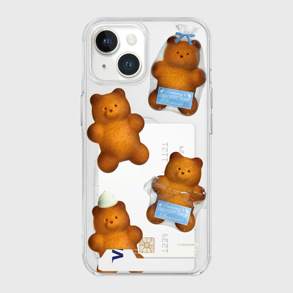 [THENINEMALL] Pattern Gummy Financier Clear Phone Case (3 types)