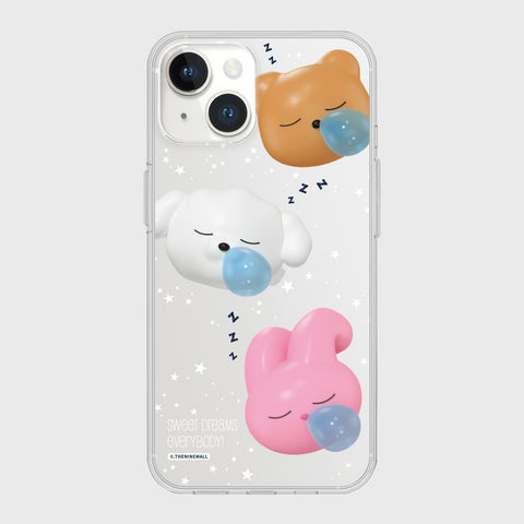 [THENINEMALL] Pattern Sweet Dreams Clear Phone Case (3 types)