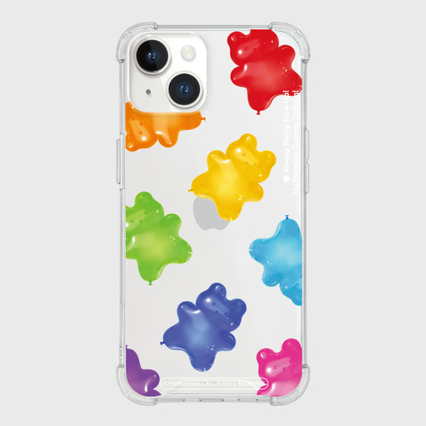 [THENINEMALL] Rainbow Gummy Balloon Clear Phone Case (3 types)