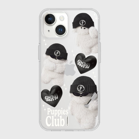 [THENINEMALL] Pattern Bad Puppy Clear Phone Case (3 types)