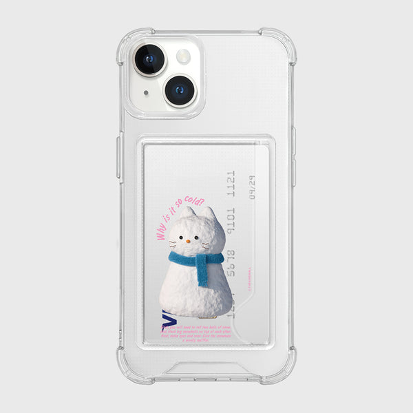 [THENINEMALL] Hey Cat Snowman Clear Phone Case (4 types)