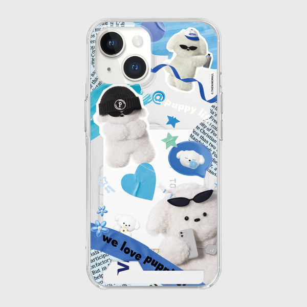 [THENINEMALL] Puppy Collage Clear Phone Case (3 types)