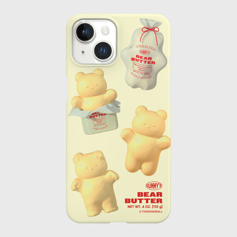 [THENINEMALL] Pattern Butter Gummy Hard Phone Case (2 types)