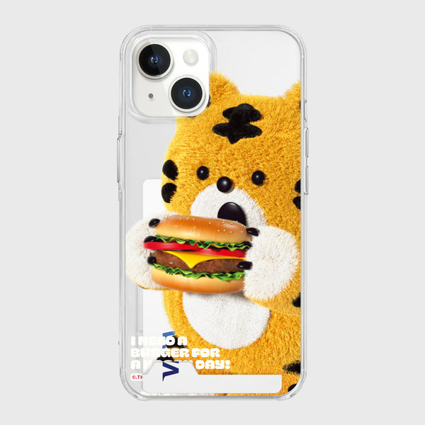 [THENINEMALL] Favorite Hamburger Clear Phone Case (3 types)