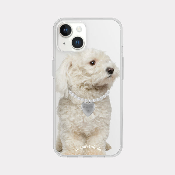 [Mademoment] Puppy Souvenir Pendant Design Clear Phone Case (4 Types)