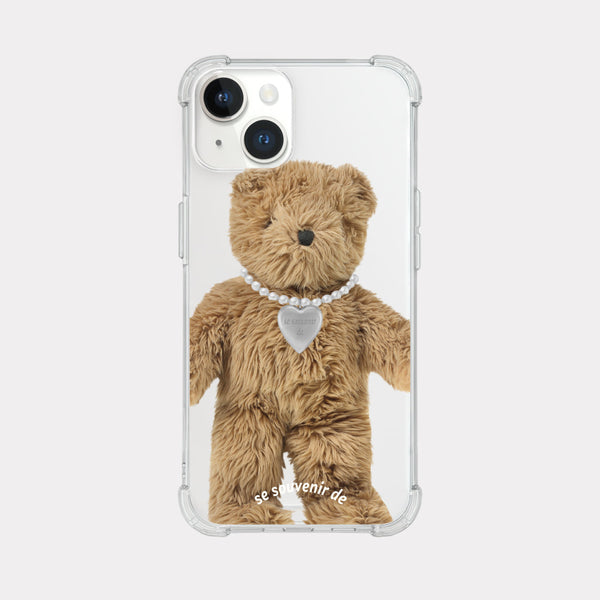 [Mademoment] Teddy Souvenir Pendant Design Clear Phone Case (4 Types)