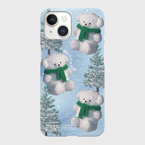 [THENINEMALL] Pattern Puppy Snowman Hard Phone Case (2 types)