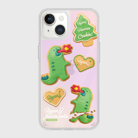 [THENINEMALL] Raptor Cookie Pattern Mirror Phone Case