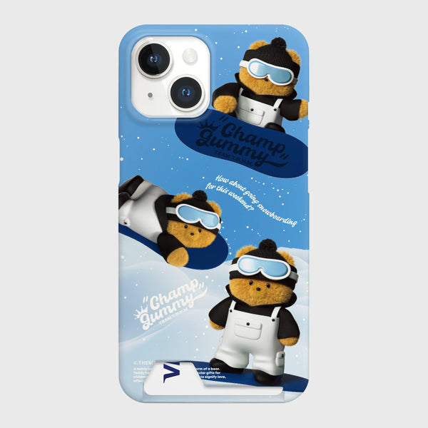 [THENINEMALL] Pattern Snowboarder Gummy Hard Phone Case (2 types)