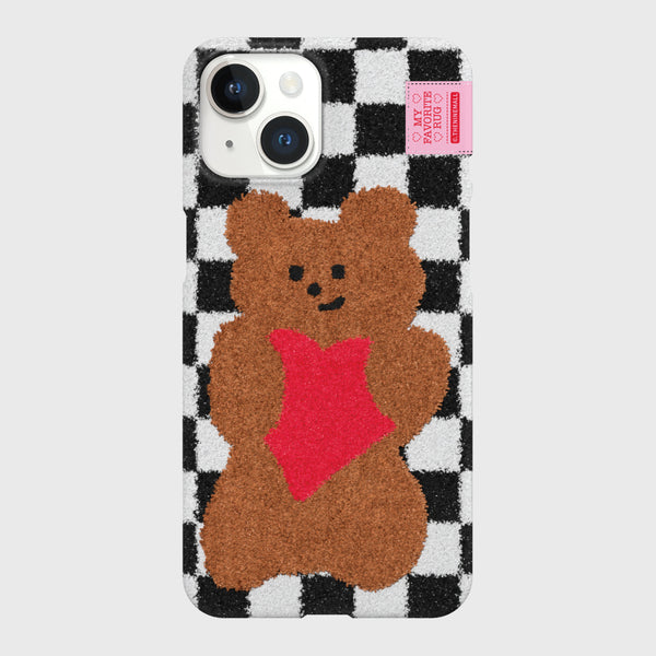 [THENINEMALL] Gummy Checkerboard Rug Hard Phone Case (2 types)