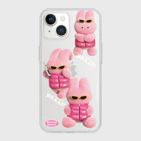 [THENINEMALL] Pattern Puffer Bad Windy Clear Phone Case (4 types)