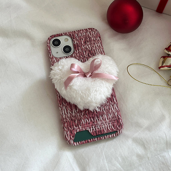 [Mademoment] Hairy Pink Knit Design Phone Case