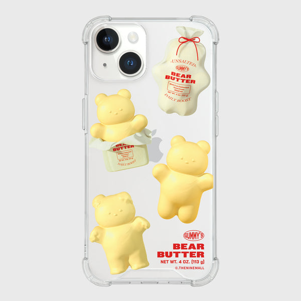 [THENINEMALL] Pattern Butter Gummy Clear Phone Case (3 types)