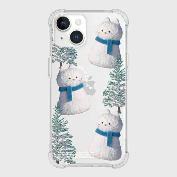 [THENINEMALL] Pattern Hey Cat Snowman Clear Phone Case (3 types)