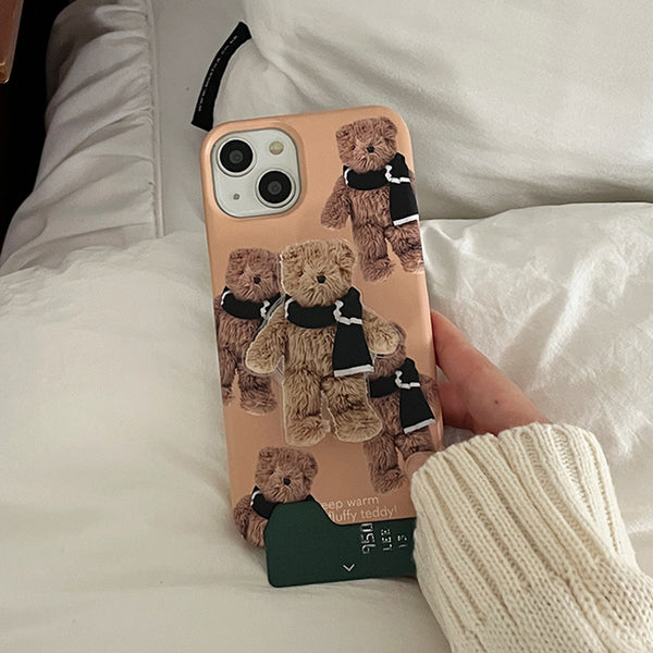 [Mademoment] Pattern Winter Fluffy Teddy Design Phone Case