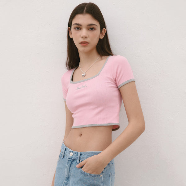 [NOIRNINE] Bébé Square Neck Ribbed Top (2 Colours)