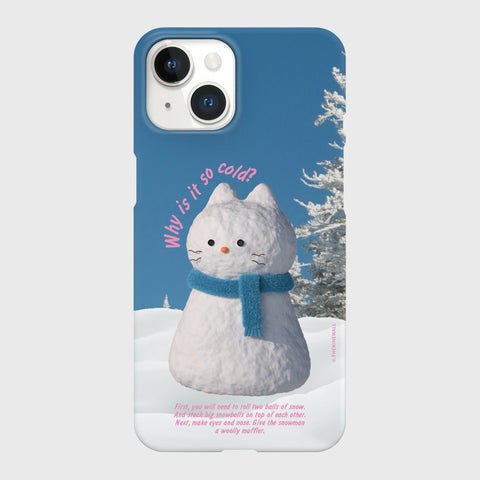 [THENINEMALL] Hey Cat Snowman Hard Phone Case (2 types)