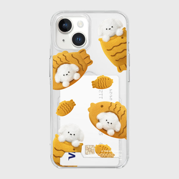 [THENINEMALL] Pattern Fish Bread Puppy Clear Phone Case (4 types)