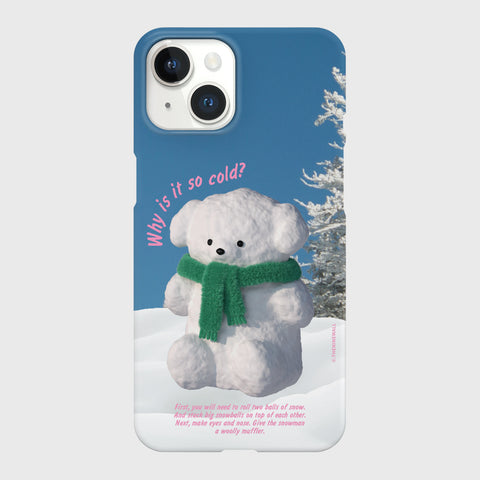 [THENINEMALL] Puppy Snowman Hard Phone Case (2 types)