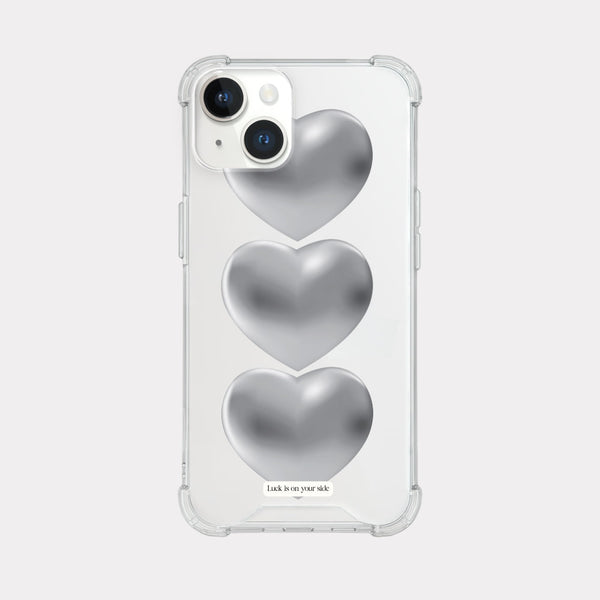 [Mademoment] Lucky Heart Design Clear Phone Case (3 Types)