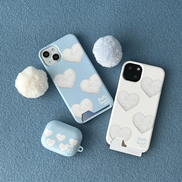 [Mademoment] Pattern Fluffy Heart Snow Design Phone Case