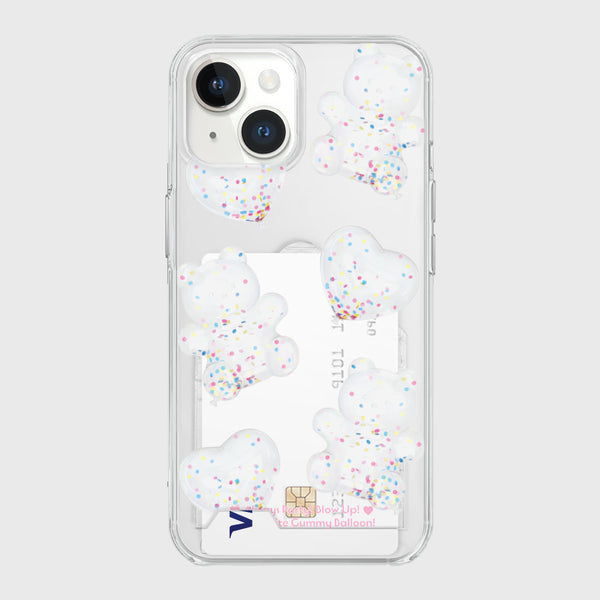 [THENINEMALL] White Gummy Balloon Clear Phone Case (3 types)