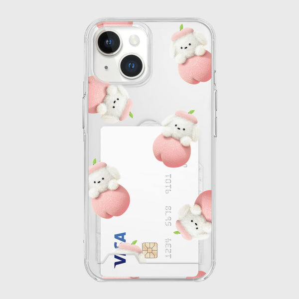 [THENINEMALL] Pattern Peach Ppokku Clear Phone Case (3 types)