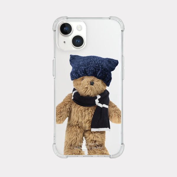 [Mademoment] Winter Fluffy Teddy Design Clear Phone Case (3 Types)