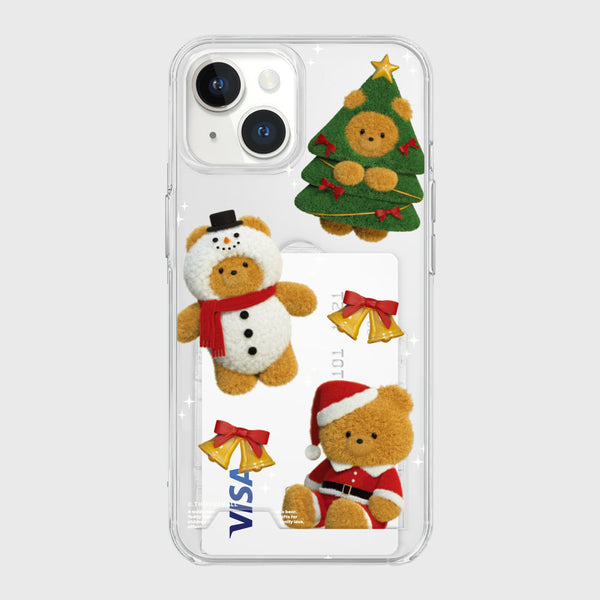 [THENINEMALL] Pattern Happy Holiday Gummy Clear Phone Case (3 types)