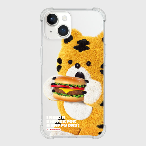 [THENINEMALL] Favorite Hamburger Clear Phone Case (3 types)