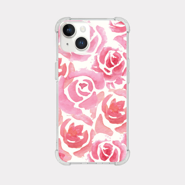 [Mademoment] Rose Watercolor Design Clear Phone Case (3 Types)