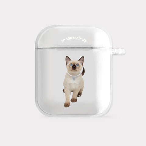 [Mademoment] Kitten Souvenir Pendant Design Clear AirPods Case