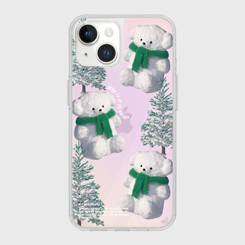 [THENINEMALL] Pattern Puppy Snowman Mirror Phone Case
