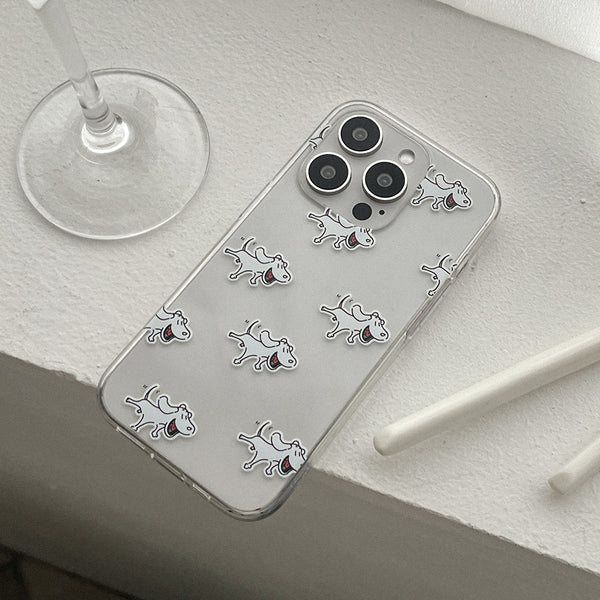 [Mademoment] Another Dog Pattern Design Clear Phone Case (3 Types)