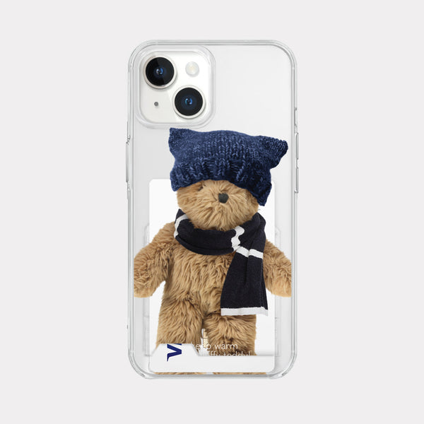 [Mademoment] Winter Fluffy Teddy Design Clear Phone Case (3 Types)