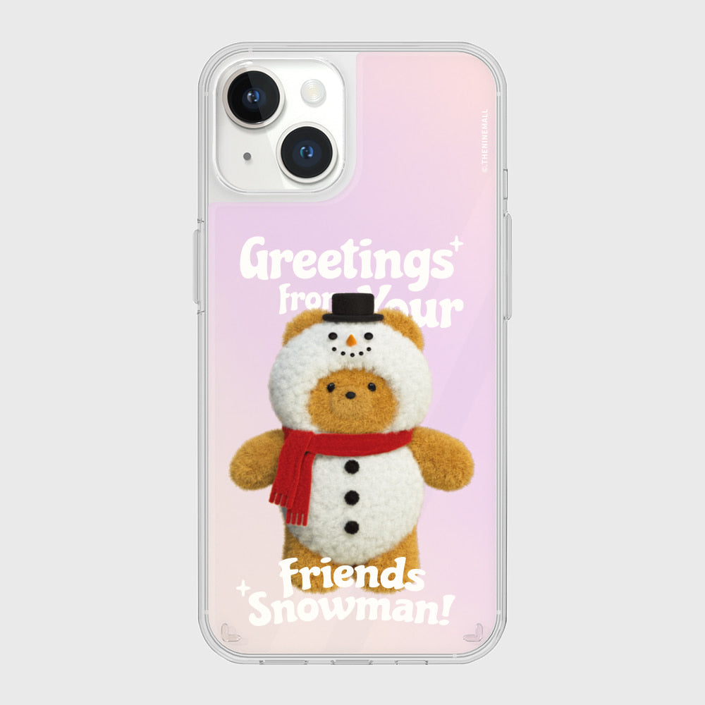 [THENINEMALL] Greetings Gummy Snowman Mirror Phone Case