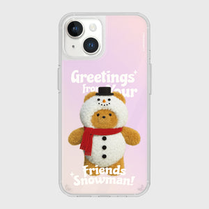 [THENINEMALL] Greetings Gummy Snowman Mirror Phone Case