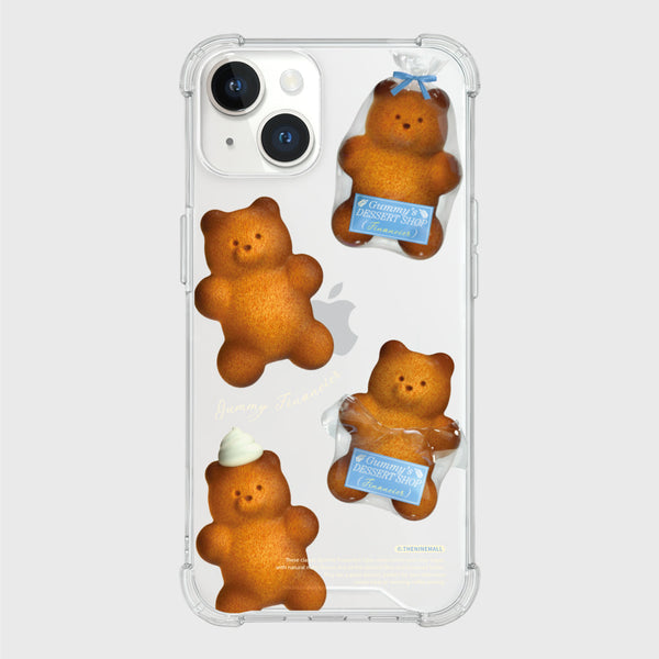 [THENINEMALL] Pattern Gummy Financier Clear Phone Case (3 types)