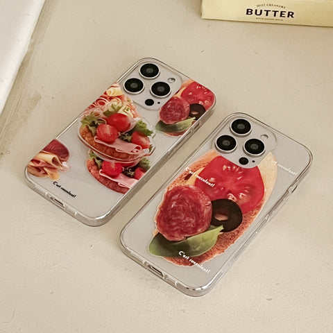 [Mademoment] Fresh Sandwich Design Clear Phone Case (3 Types)