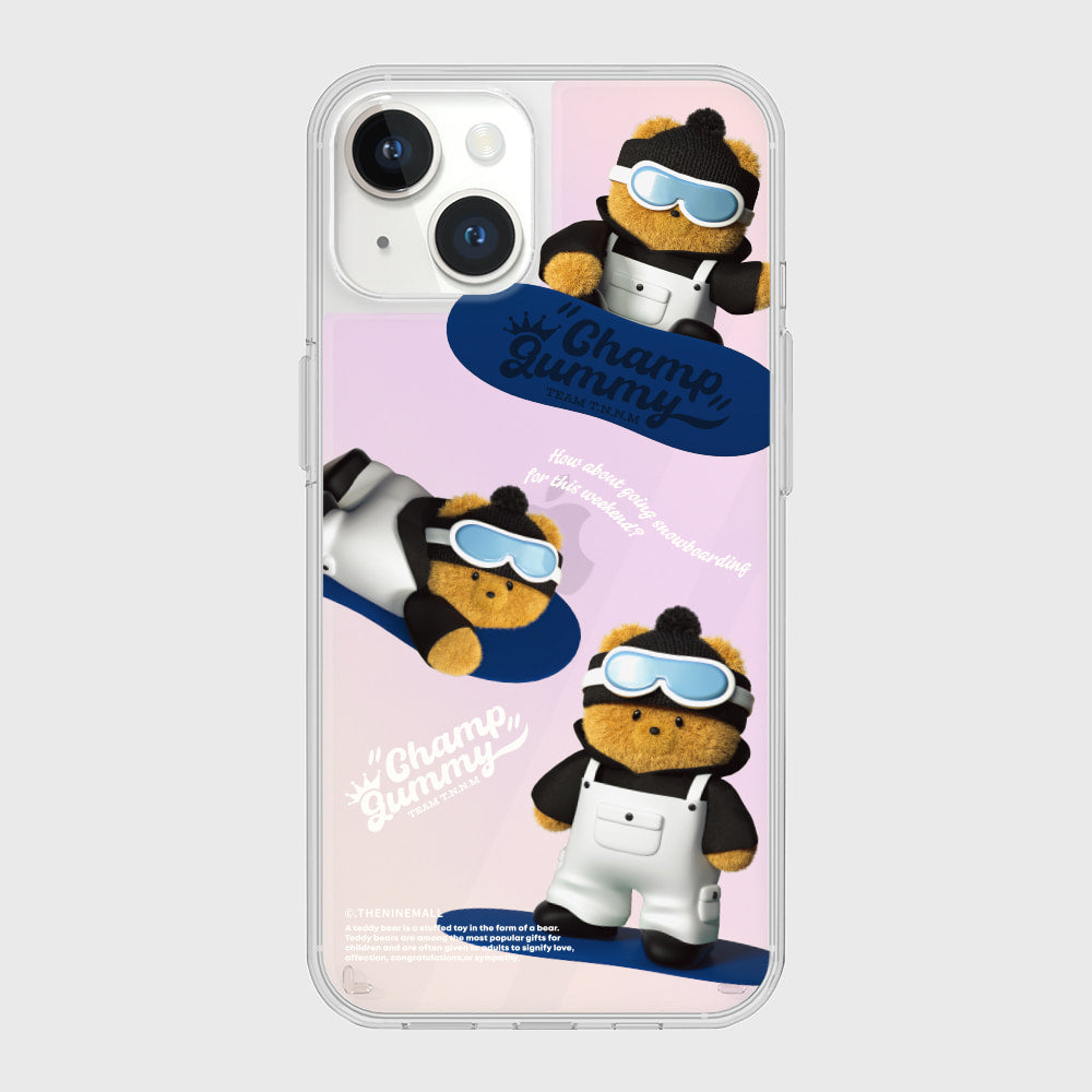 [THENINEMALL] Pattern Snowboarder Gummy Mirror Phone Case