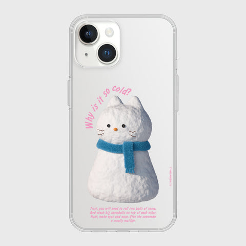 [THENINEMALL] Hey Cat Snowman Clear Phone Case (4 types)