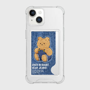 [THENINEMALL] Denim Gummy Clear Phone Case (1 type)