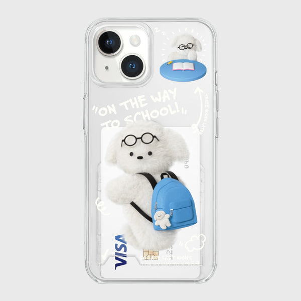 [THENINEMALL] Student Puppy Clear Phone Case (3 types)