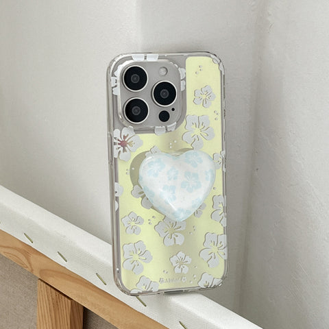 [Mademoment] Aloha Flower Pattern Design Glossy Mirror Phone Case