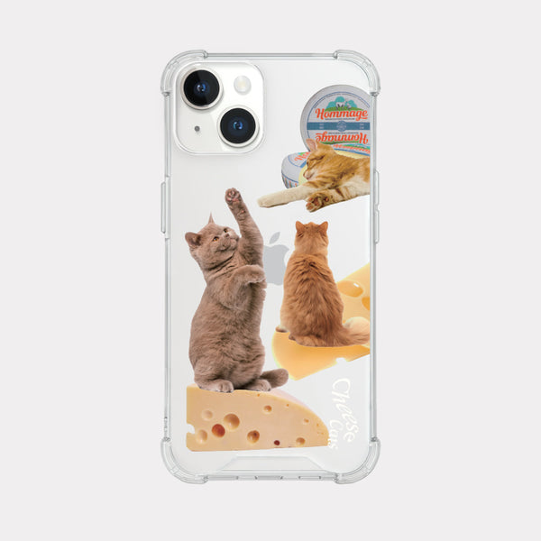 [Mademoment] Cheese Cat Design Clear Phone Case (3 Types)