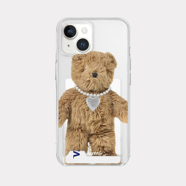 [Mademoment] Teddy Souvenir Pendant Design Clear Phone Case (4 Types)