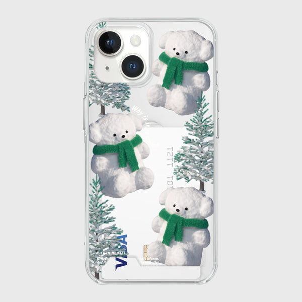 [THENINEMALL] Pattern Puppy Snowman Clear Phone Case (3 types)