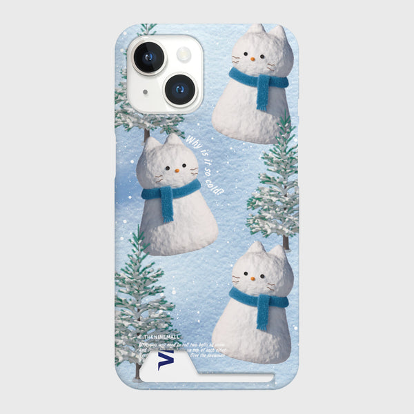 [THENINEMALL] Pattern Hey Cat Snowman Hard Phone Case (2 types)