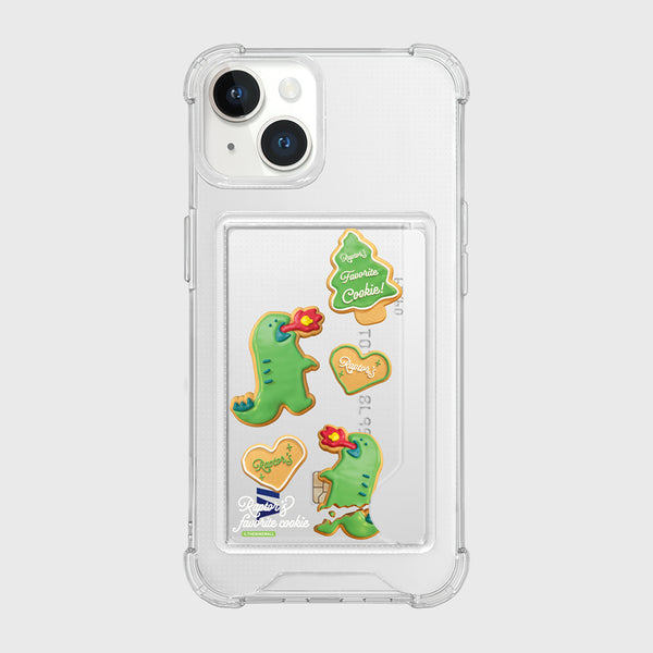 [THENINEMALL] Raptor Cookie Pattern Clear Phone Case (4 types)