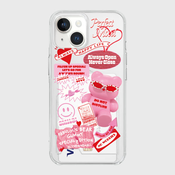 [THENINEMALL] Pink Gummy Sitcker Clear Phone Case (3 types)